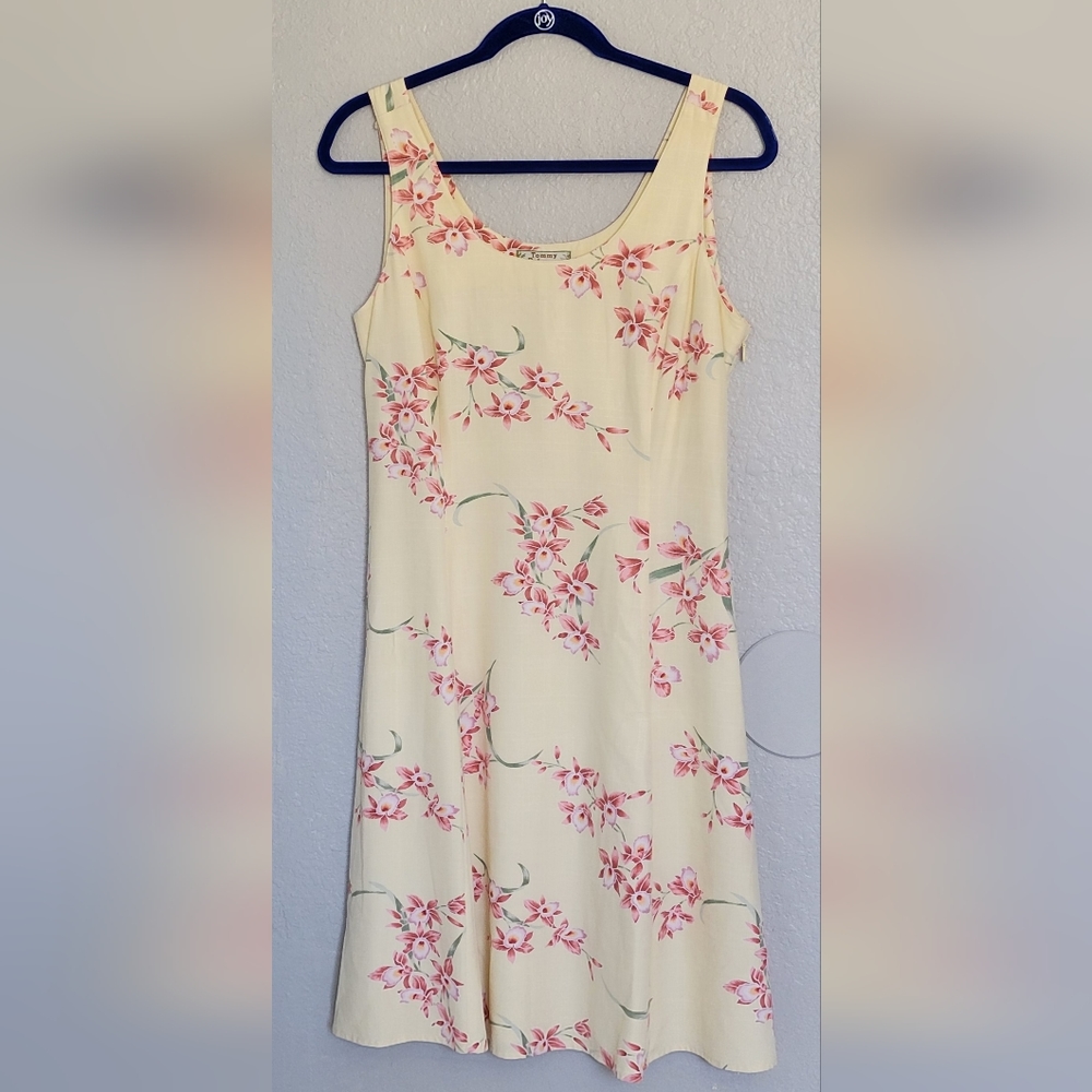Tommy Bahama Cream and Pink Floral Midi Dress